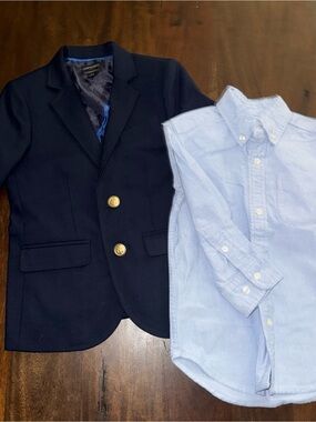 Crewcuts Navy Legacy Thompson Blazer PAIRED WITH w/ Oxford shirt Classic Prep